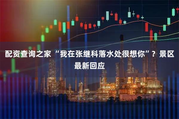 配资查询之家 “我在张继科落水处很想你”？景区最新回应